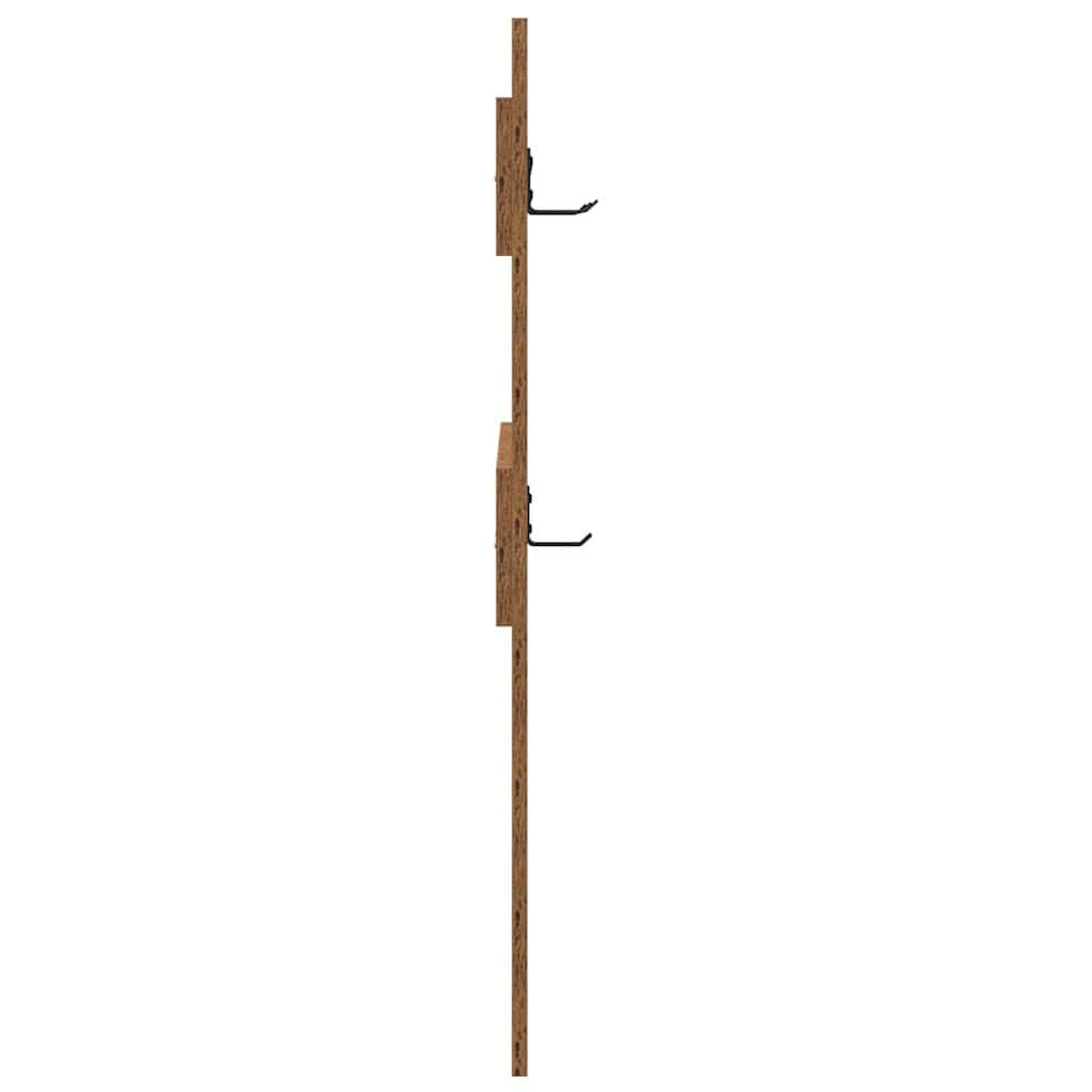 věšák, nástěnný, 3 prkna, háčky, kompozitní dřevo, 100x65x3 cm, staré dřevo, TK20260009