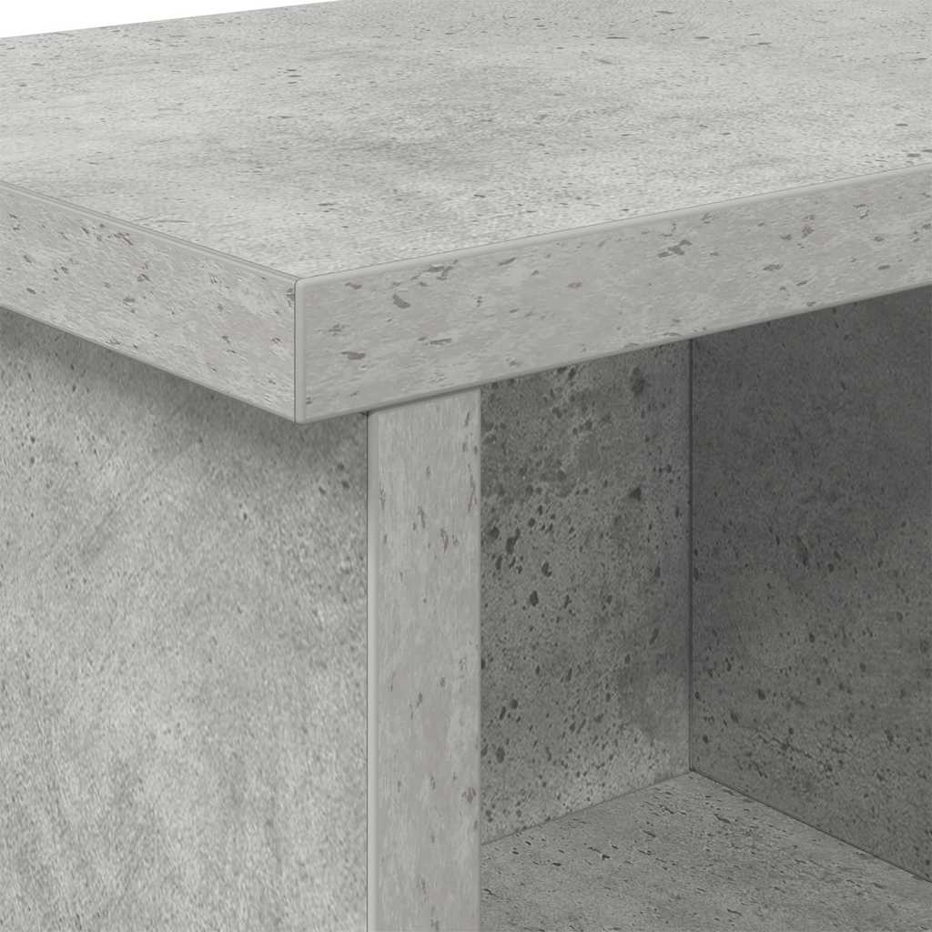 věšák, nástěnný, 4 poličky, háčky, kompozitní dřevo, 26x75x16 cm, beton šedá, TK20260021