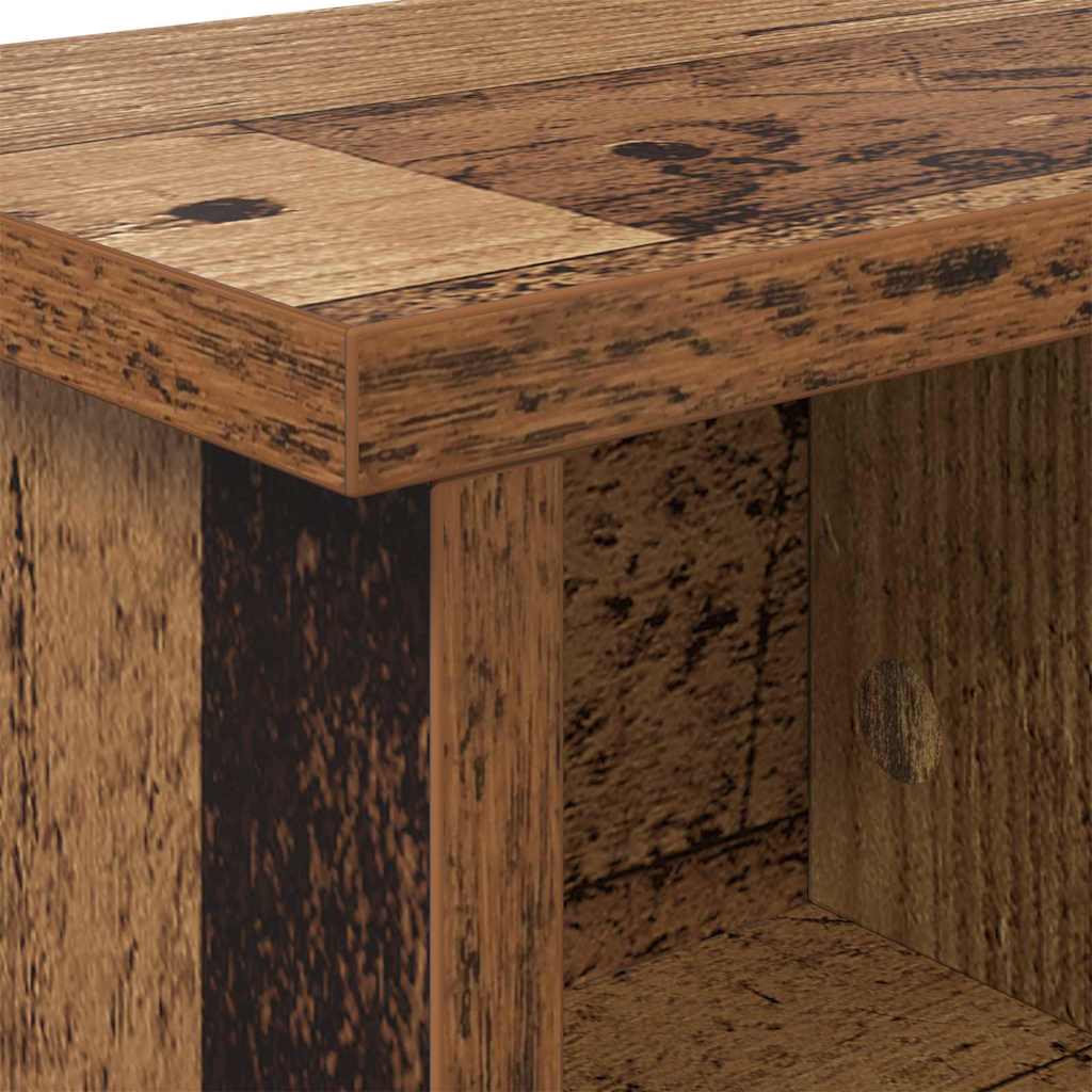 věšák, nástěnný, 4 poličky, háčky, kompozitní dřevo, 26x75x16 cm, staré dřevo, TK20260021