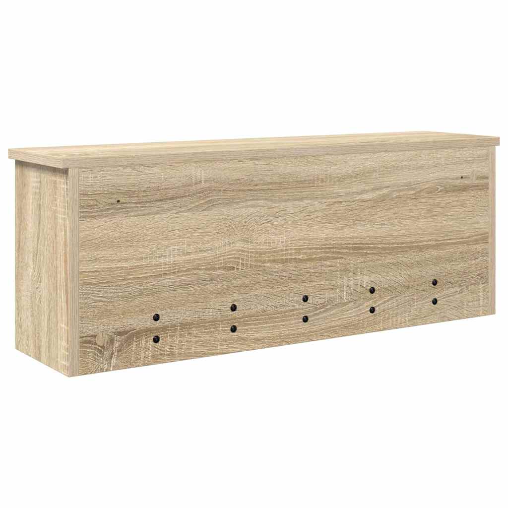 věšák, nástěnný, s dvířky, háčky, kompozitní dřevo, 30x80x20 cm, dub sonoma, TK20260024