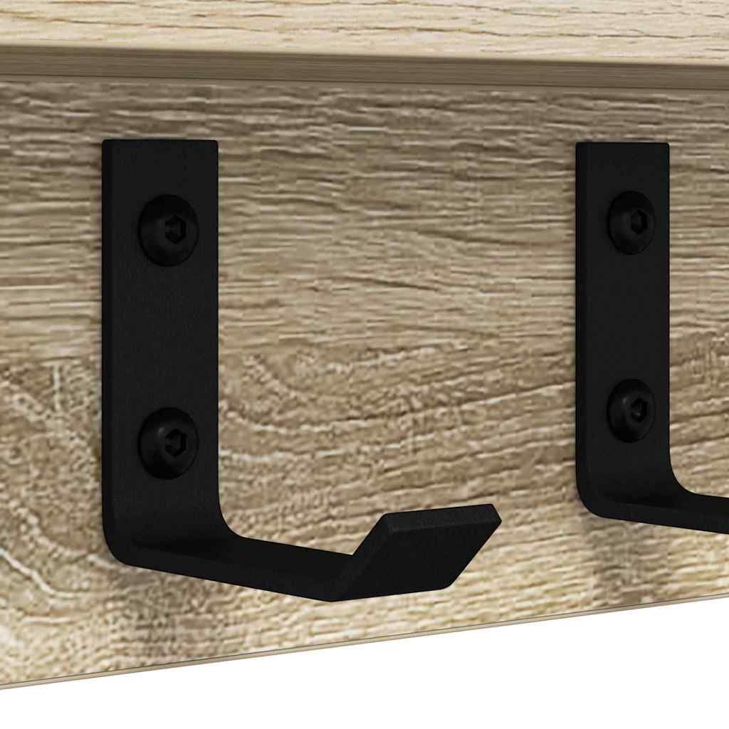 věšák, nástěnný, s poličkou, kompozitní dřevo, 10,5x80x10,5 cm, dub sonoma, TK20260045
