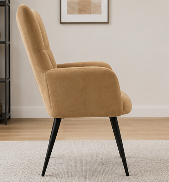 křeslo relaxační, s podnožkou, odpočinkové, ušák, kov/samet, 98x63x69 cm, černá/hnědá, KR20260020